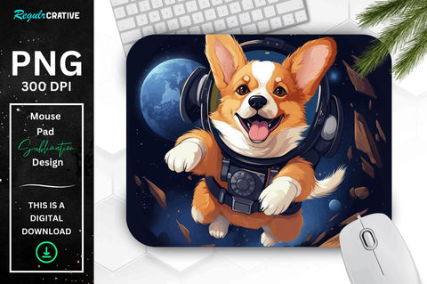 Cute Astronaunt Dog Mouse Pad Bundle Sublimation Regulrcrative 