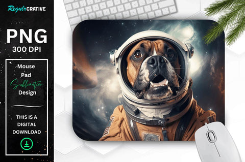 Cute Astronaunt Dog Mouse Pad Bundle Sublimation Regulrcrative 