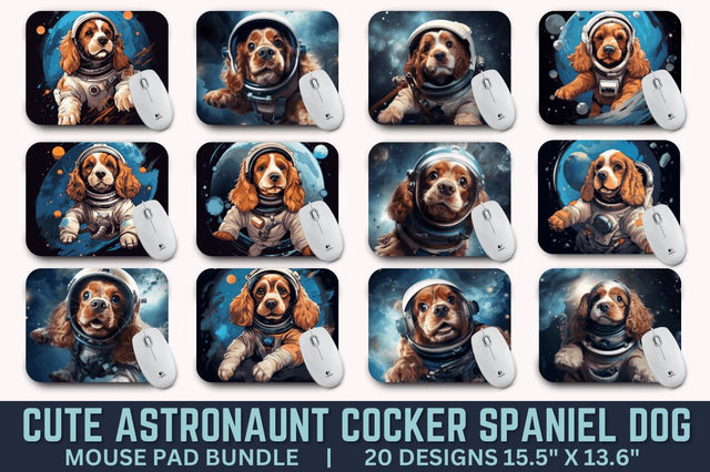 Cute Astronaunt Dog Mouse Pad Bundle Sublimation Regulrcrative 
