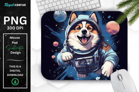 Cute Astronaunt Dog Mouse Pad Bundle Sublimation Regulrcrative 