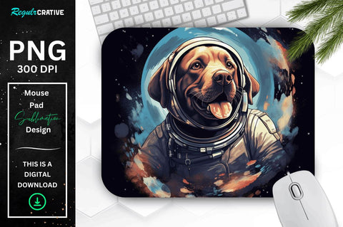 Cute Astronaunt Dog Mouse Pad Bundle Sublimation Regulrcrative 