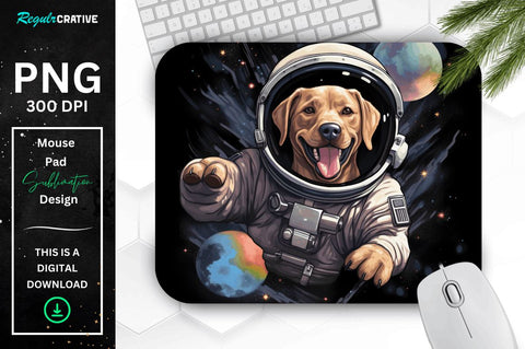 Cute Astronaunt Dog Mouse Pad Bundle Sublimation Regulrcrative 