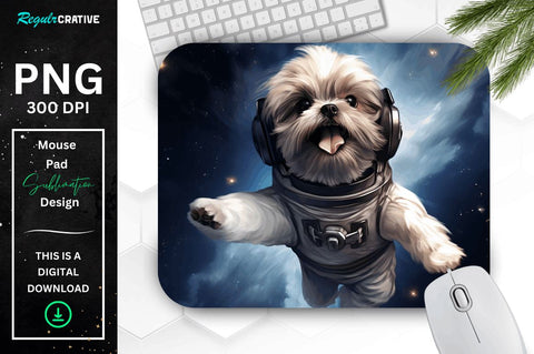 Cute Astronaunt Dog Mouse Pad Bundle Sublimation Regulrcrative 