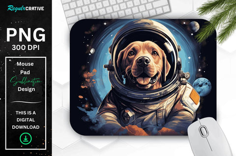 Cute Astronaunt Dog Mouse Pad Bundle Sublimation Regulrcrative 