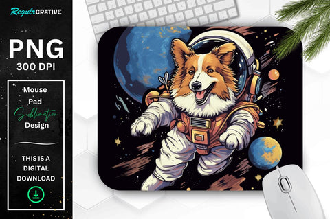 Cute Astronaunt Dog Mouse Pad Bundle Sublimation Regulrcrative 