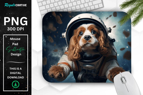 Cute Astronaunt Dog Mouse Pad Bundle Sublimation Regulrcrative 