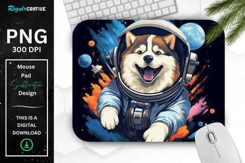 Cute Astronaunt Dog Mouse Pad Bundle Sublimation Regulrcrative 