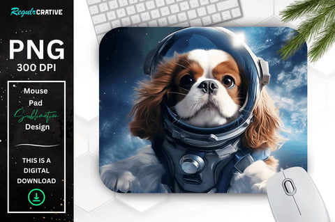 Cute Astronaunt Dog Mouse Pad Bundle Sublimation Regulrcrative 