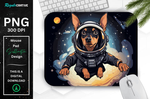 Cute Astronaunt Dog Mouse Pad Bundle Sublimation Regulrcrative 