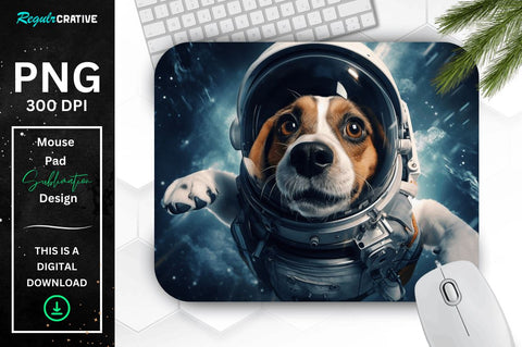 Cute Astronaunt Dog Mouse Pad Bundle Sublimation Regulrcrative 