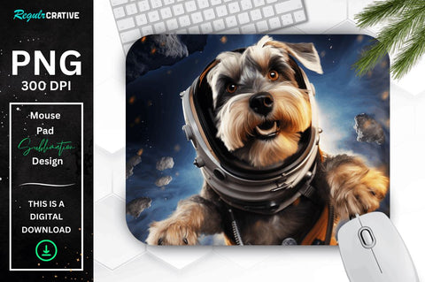 Cute Astronaunt Dog Mouse Pad Bundle Sublimation Regulrcrative 