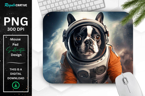 Cute Astronaunt Dog Mouse Pad Bundle Sublimation Regulrcrative 