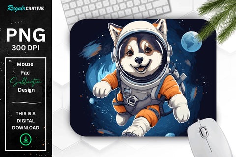 Cute Astronaunt Dog Mouse Pad Bundle Sublimation Regulrcrative 
