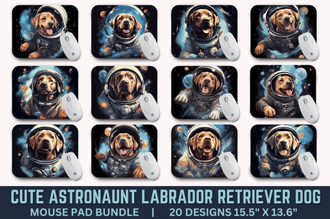 Cute Astronaunt Dog Mouse Pad Bundle Sublimation Regulrcrative 