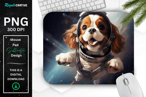 Cute Astronaunt Dog Mouse Pad Bundle Sublimation Regulrcrative 