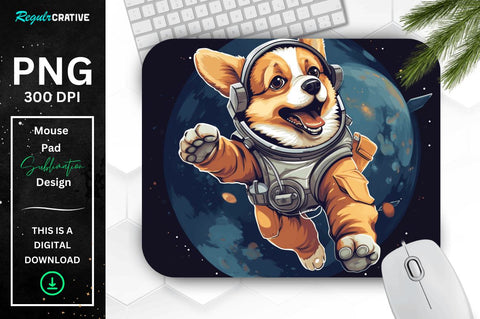 Cute Astronaunt Dog Mouse Pad Bundle Sublimation Regulrcrative 