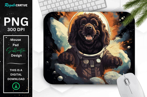 Cute Astronaunt Dog Mouse Pad Bundle Sublimation Regulrcrative 