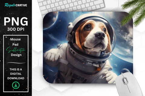 Cute Astronaunt Dog Mouse Pad Bundle Sublimation Regulrcrative 