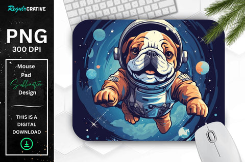 Cute Astronaunt Dog Mouse Pad Bundle Sublimation Regulrcrative 