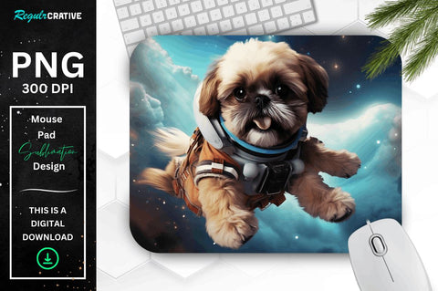 Cute Astronaunt Dog Mouse Pad Bundle Sublimation Regulrcrative 