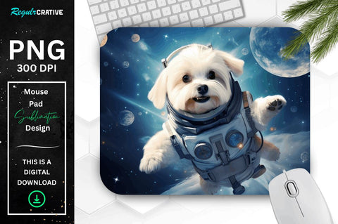 Cute Astronaunt Dog Mouse Pad Bundle Sublimation Regulrcrative 