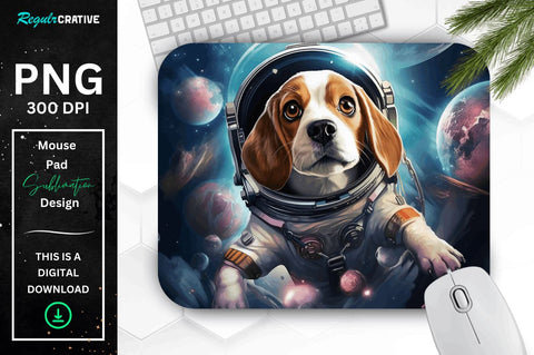 Cute Astronaunt Dog Mouse Pad Bundle Sublimation Regulrcrative 