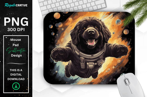 Cute Astronaunt Dog Mouse Pad Bundle Sublimation Regulrcrative 