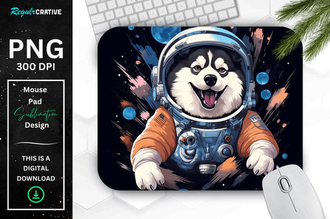 Cute Astronaunt Dog Mouse Pad Bundle Sublimation Regulrcrative 