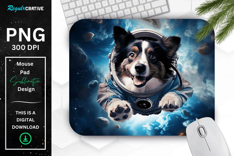 Cute Astronaunt Dog Mouse Pad Bundle Sublimation Regulrcrative 