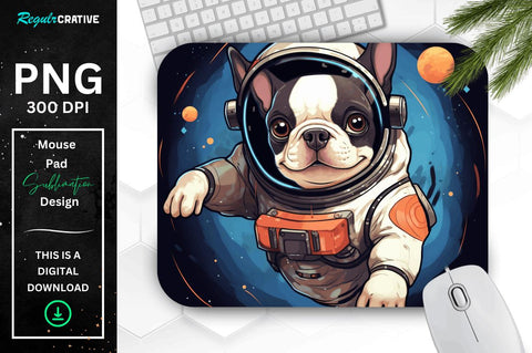 Cute Astronaunt Dog Mouse Pad Bundle Sublimation Regulrcrative 