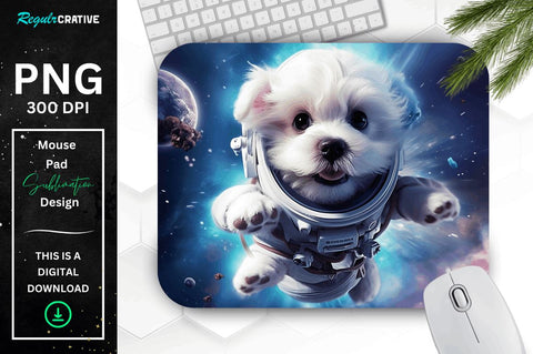 Cute Astronaunt Dog Mouse Pad Bundle Sublimation Regulrcrative 