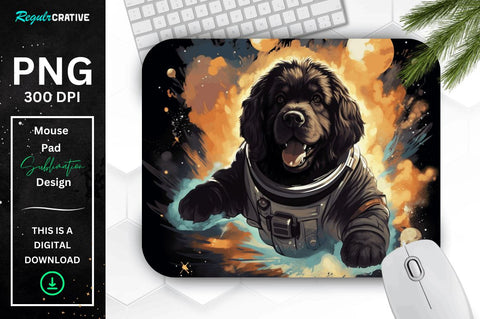 Cute Astronaunt Dog Mouse Pad Bundle Sublimation Regulrcrative 
