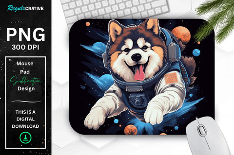 Cute Astronaunt Dog Mouse Pad Bundle Sublimation Regulrcrative 