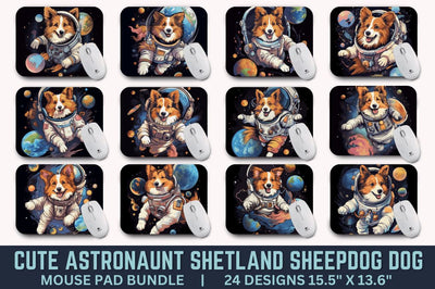 Cute Astronaunt Dog Mouse Pad Bundle Sublimation Regulrcrative 