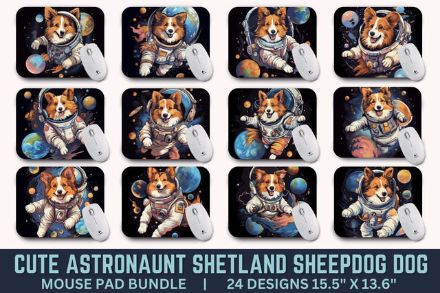 Cute Astronaunt Dog Mouse Pad Bundle Sublimation Regulrcrative 