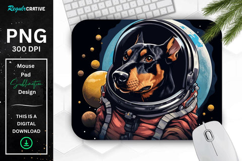 Cute Astronaunt Dog Mouse Pad Bundle Sublimation Regulrcrative 