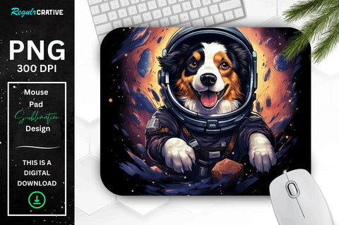 Cute Astronaunt Dog Mouse Pad Bundle Sublimation Regulrcrative 