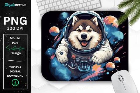 Cute Astronaunt Dog Mouse Pad Bundle Sublimation Regulrcrative 