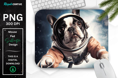 Cute Astronaunt Dog Mouse Pad Bundle Sublimation Regulrcrative 