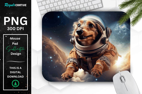 Cute Astronaunt Dog Mouse Pad Bundle Sublimation Regulrcrative 
