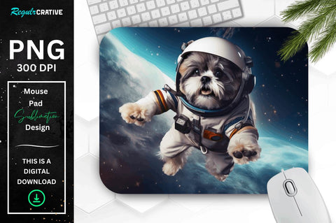 Cute Astronaunt Dog Mouse Pad Bundle Sublimation Regulrcrative 