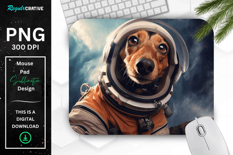 Cute Astronaunt Dog Mouse Pad Bundle Sublimation Regulrcrative 