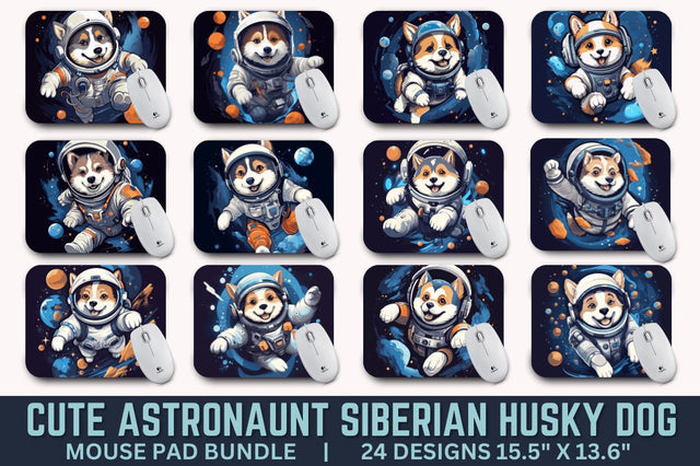 Cute Astronaunt Dog Mouse Pad Bundle Sublimation Regulrcrative 