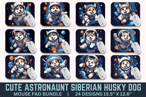 Cute Astronaunt Dog Mouse Pad Bundle Sublimation Regulrcrative 