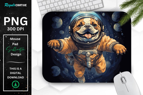 Cute Astronaunt Dog Mouse Pad Bundle Sublimation Regulrcrative 