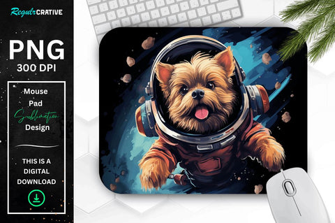 Cute Astronaunt Dog Mouse Pad Bundle Sublimation Regulrcrative 