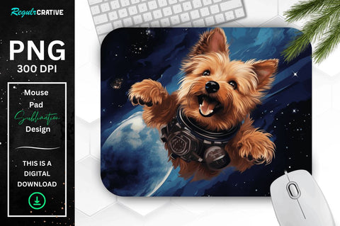 Cute Astronaunt Dog Mouse Pad Bundle Sublimation Regulrcrative 