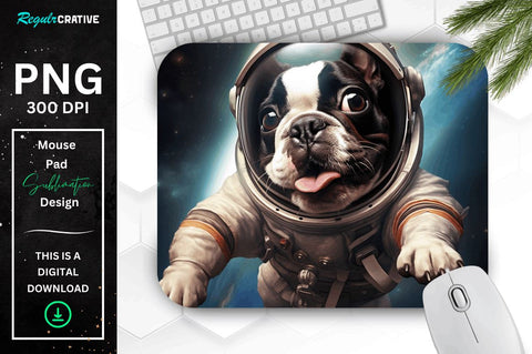 Cute Astronaunt Dog Mouse Pad Bundle Sublimation Regulrcrative 