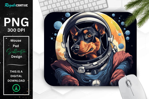 Cute Astronaunt Dog Mouse Pad Bundle Sublimation Regulrcrative 