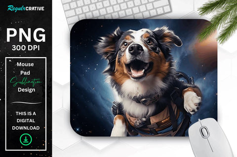 Cute Astronaunt Dog Mouse Pad Bundle Sublimation Regulrcrative 